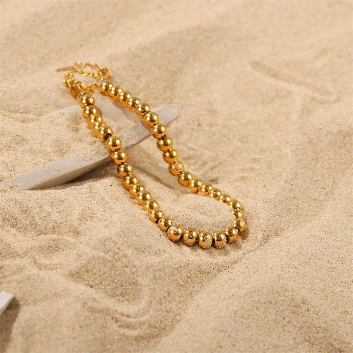 Pulseira Pérolas Douradas Banhada a Ouro 18K