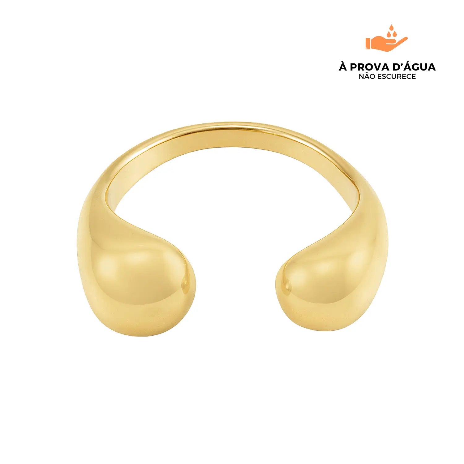 Anel Dual Regulável Banhado em Ouro 18k