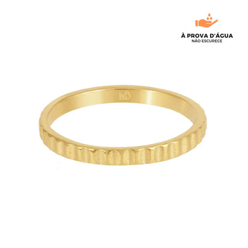 Anel Listras Banhado em Ouro 18k