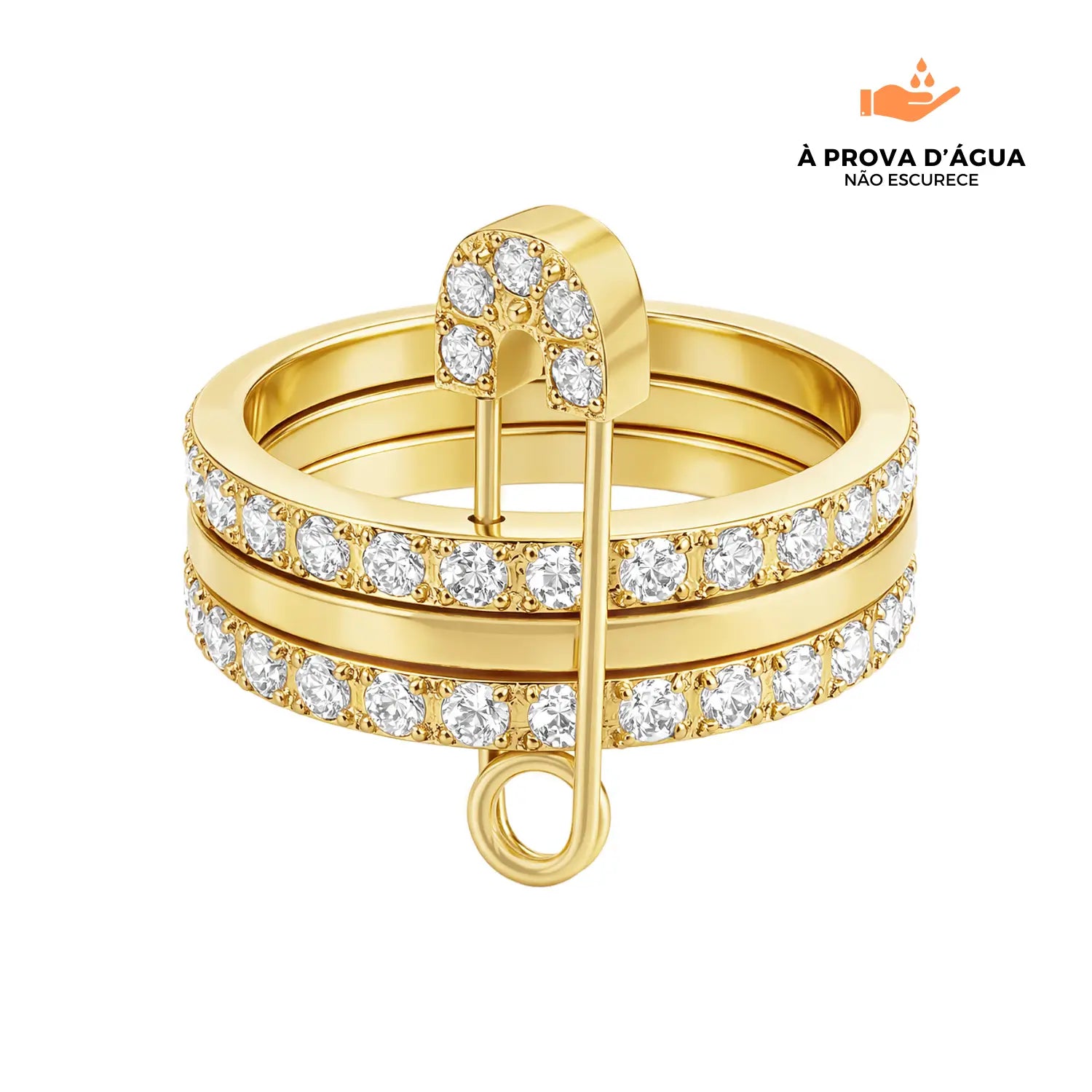 Anel Montecarlo Banhado em Ouro 18k