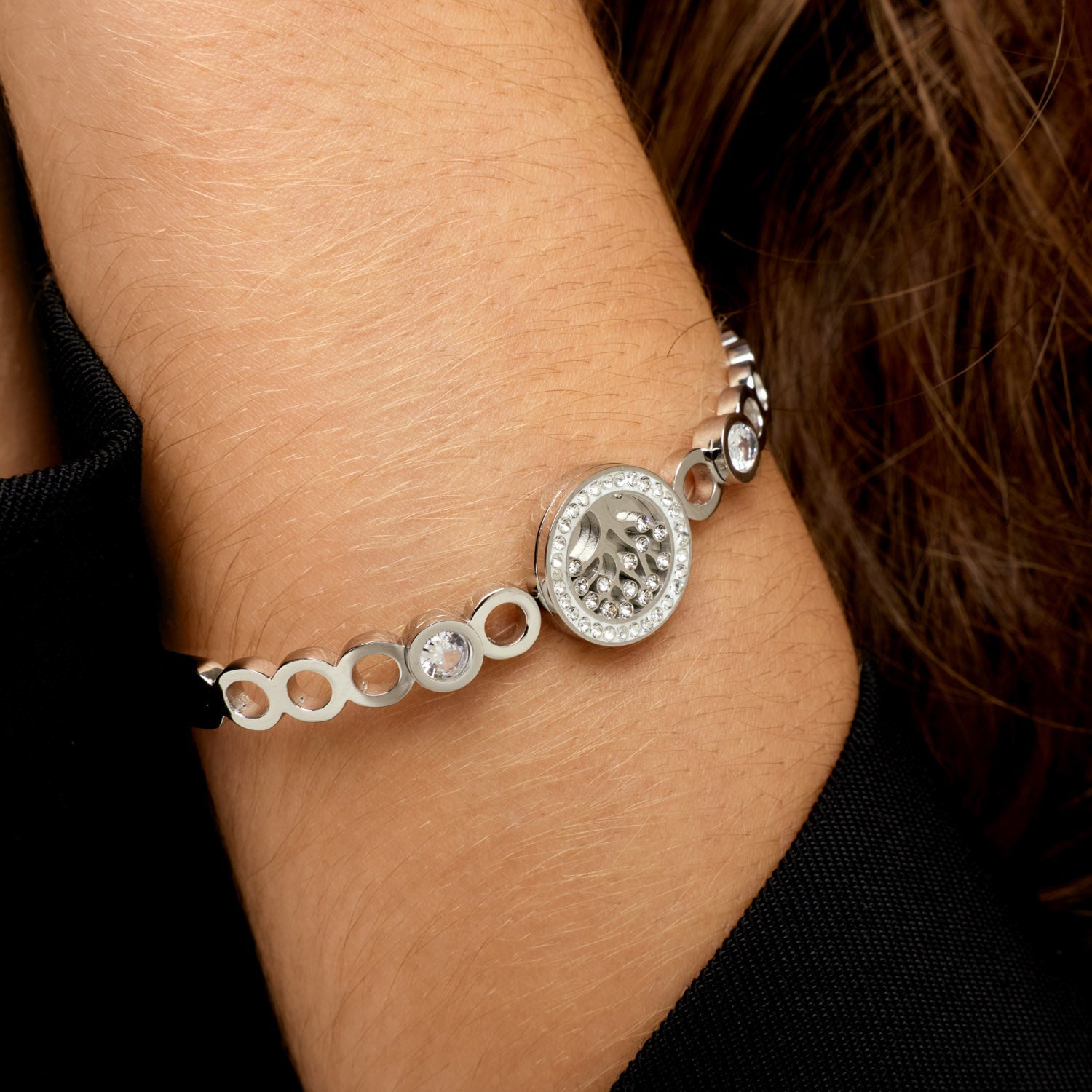 Bracelete Árvore da Vida Banhado em Prata