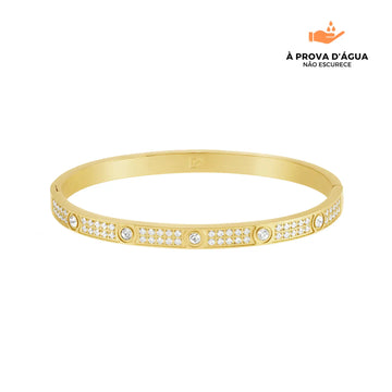 Bracelete Pedras Turim Banhado em Ouro 18k