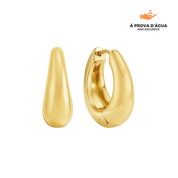 Brincos Londrinos 12MM Banhados em Ouro 18k