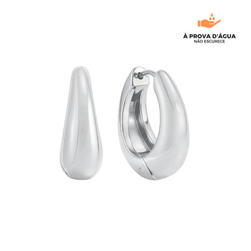 Brincos Londrinos 12MM Banhados em Prata