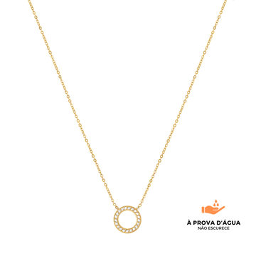 Colar Círculo de Luz Banhado em Ouro 18k