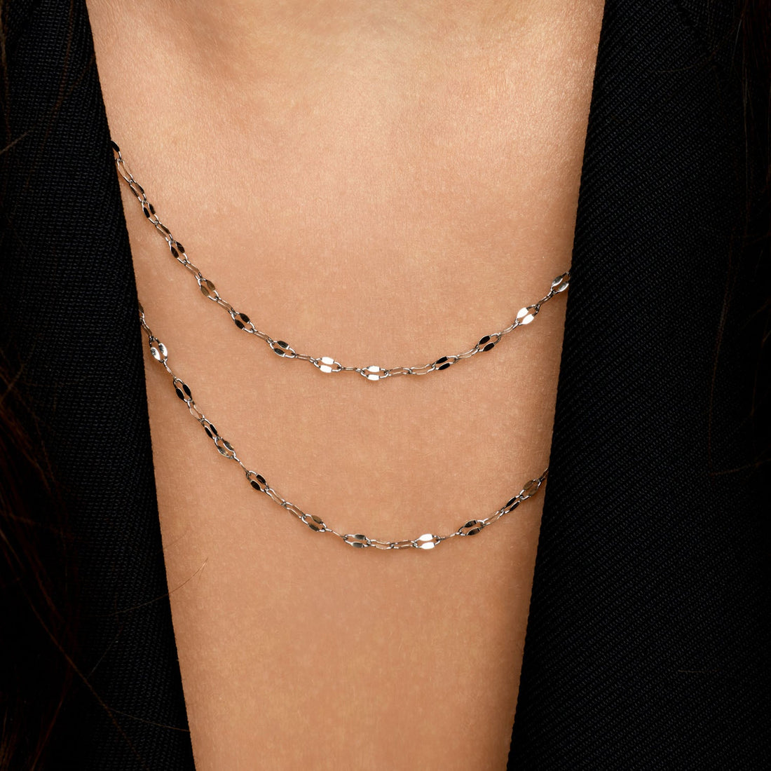 Colar Folhas Douradas Duplo Banhado em Prata