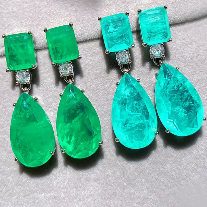 Brinco Turmalina Paraíba com Zircônia