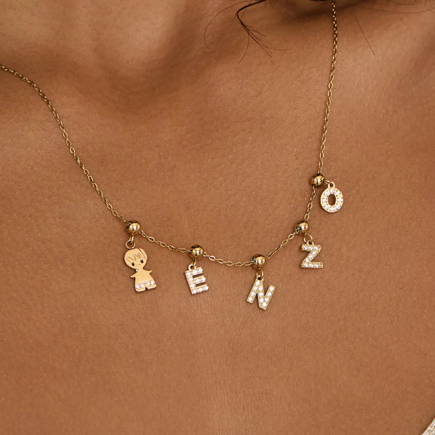 Pingente Inicial N Banhado em Ouro 18k