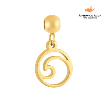 Pingente Ondas do Mar Banhado em Ouro 18k