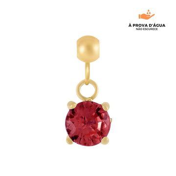 Pingente Ponto de Luz Rubi Banhado em Ouro 18k