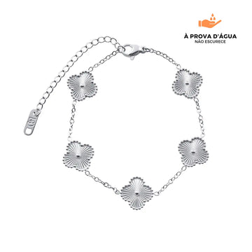 Pulseira Trevo Banhada em Prata