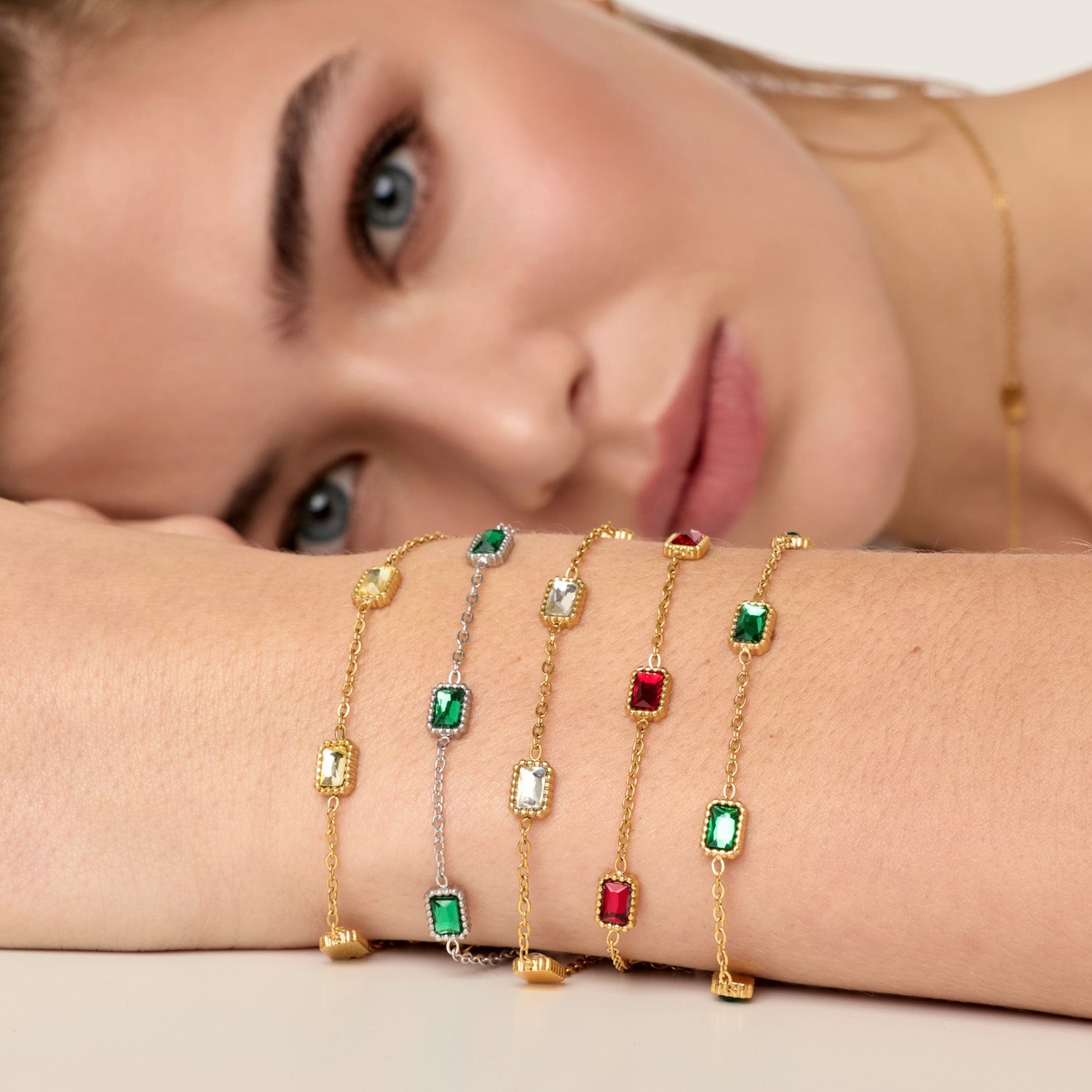 Pulseira Rubí Banhada em Ouro 18k
