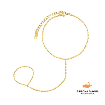 Pulseira de Mão Pontos Banhada em Ouro 18k