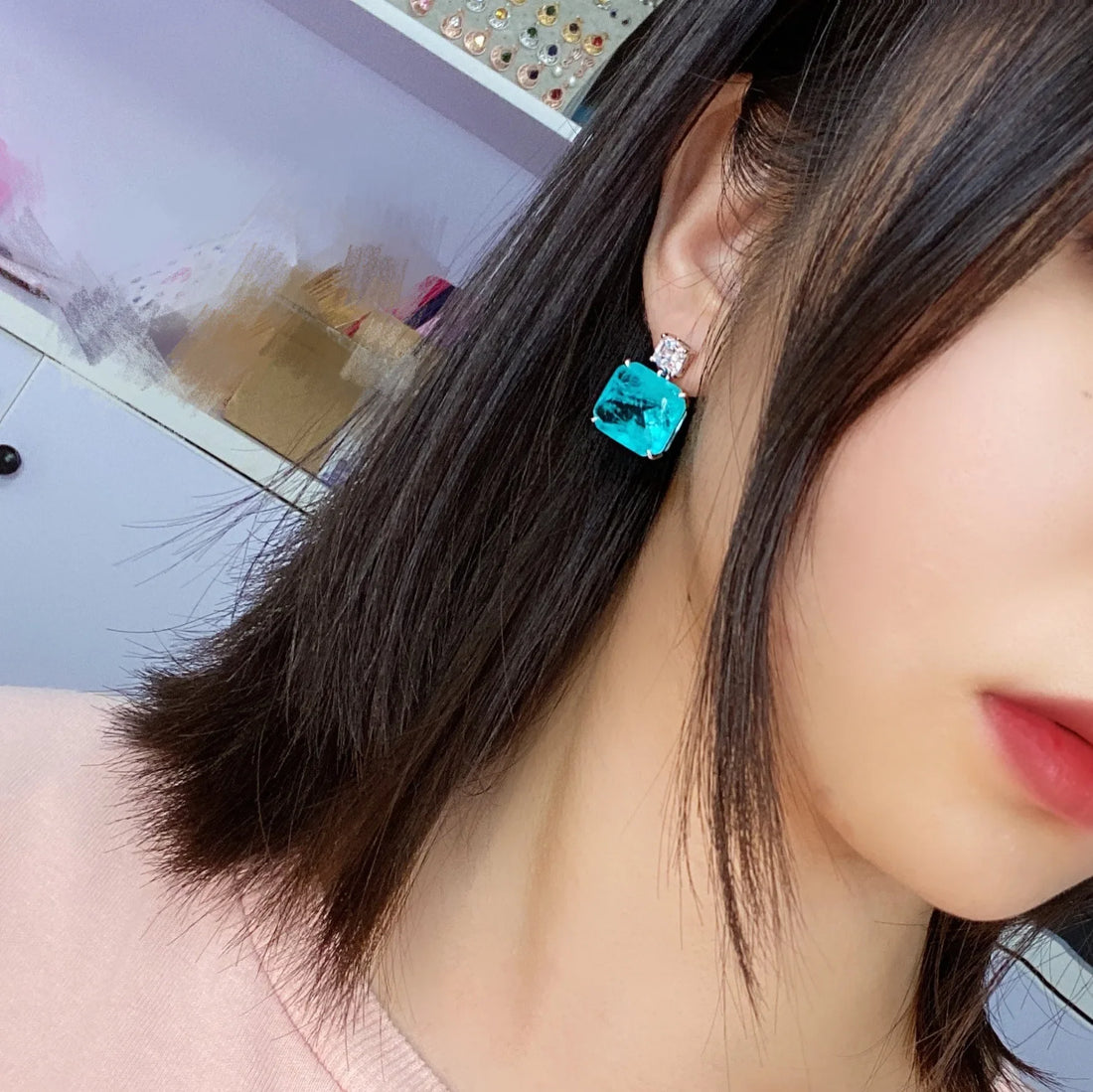 Brinco Turmalina Pedra de Zircônia