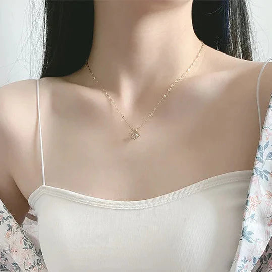 Colar Cubo com Zircônia