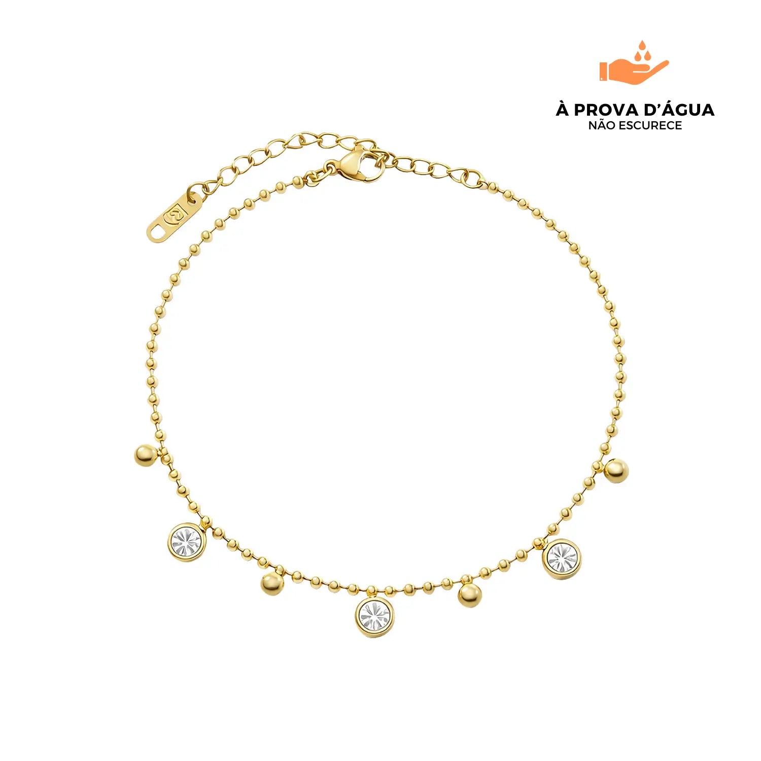 Tornozeleira Serena Banhada em Ouro 18k