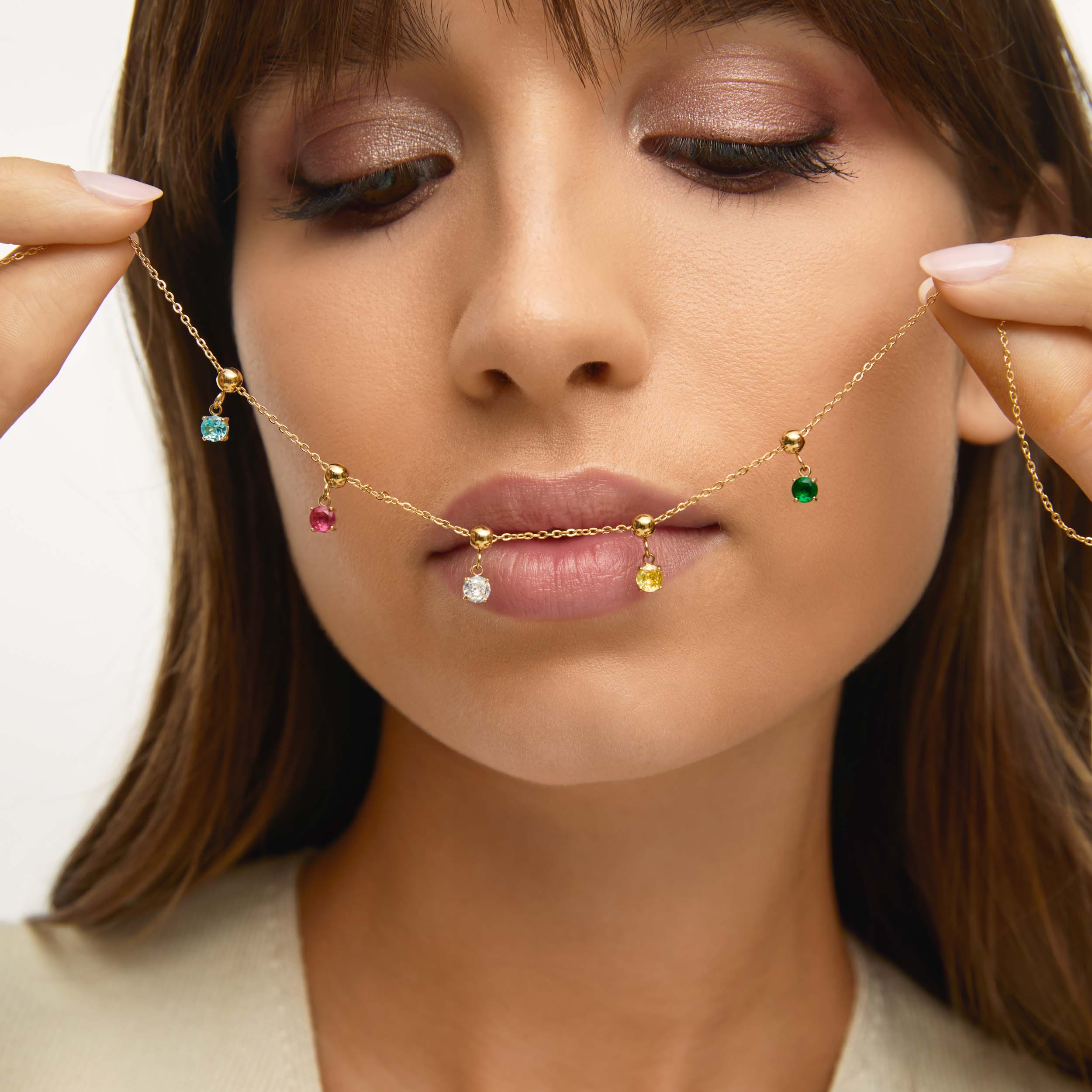 Pingente Ponto de Luz Esmeralda Banhado em Ouro 18k